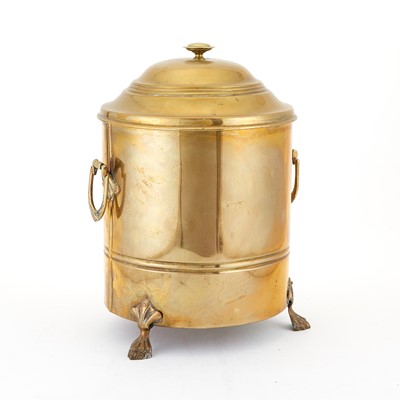 Lot 227 - Brass Coal Bucket Together With Mahogany Fire Bucket