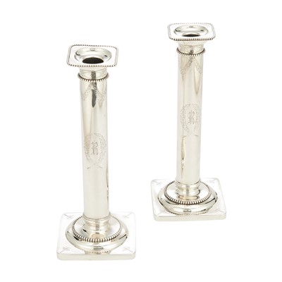 Lot 190 - Pair of Goodenow & Jenks Sterling Silver Candlesticks