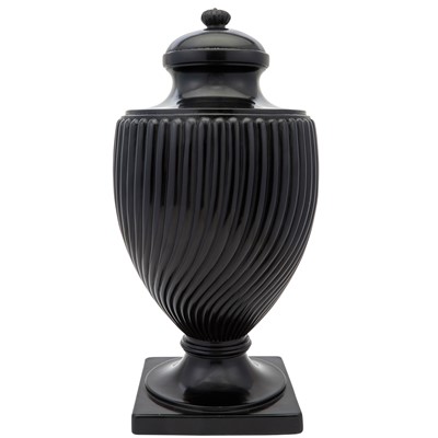 Lot 292 - Neoclassic Style Faux Marble Black Urn