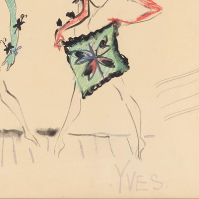Lot 227 - A costume design for Les Ballets Roland Petit, inscribed to Fernando Sanchez