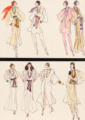 Lot 226 - Two designs from the revolutionary 1976 fall-winter collection "Opéra – Ballets Russes"