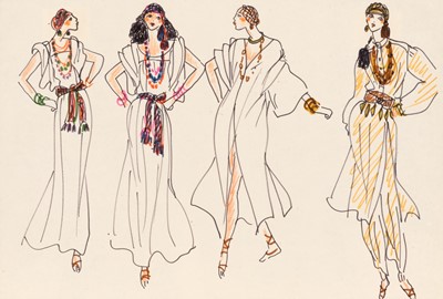 Lot 226 - Two designs from the revolutionary 1976 fall-winter collection "Opéra – Ballets Russes"