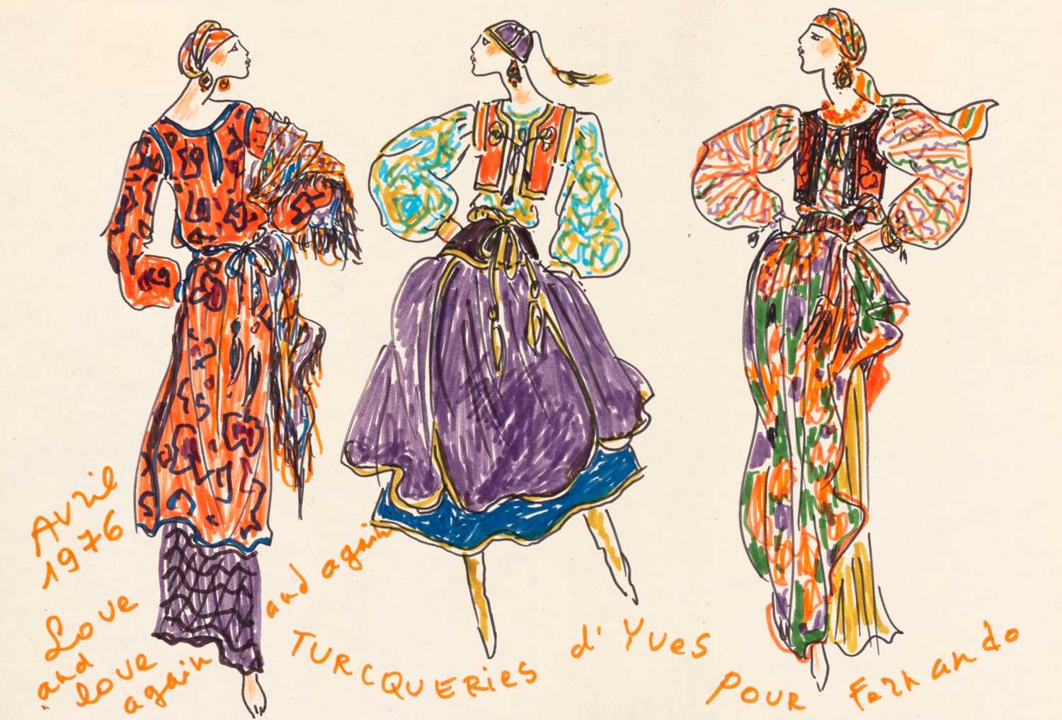 Lot 231 - "Turcqueries d'Yves," inscribed with "love and love again and again" to Fernando Sanchez