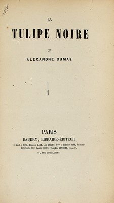 Lot 753 - The rare first edition of Dumas' The Black Tulip