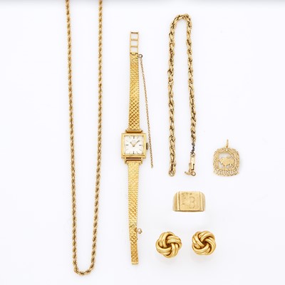 Lot 1238 - Group of Gold Jewelry