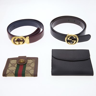 Lot 1202 - Two Gucci Leather Wallets and Belts