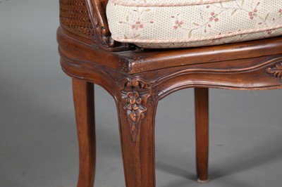 Lot 384 - Louis XV Style Fruitwood Bergere with Caned Back and Seat