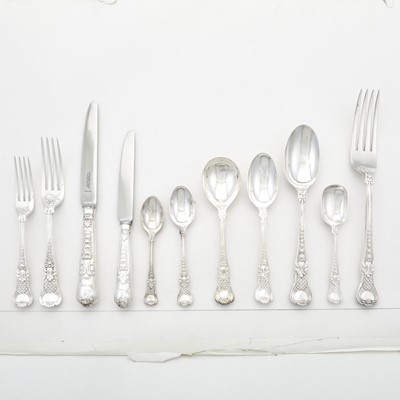 Lot 192 - Elizabeth II Sterling Silver "Coburg" Pattern Flatware Service