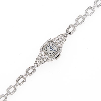 Lot 2140 - Hamilton Lady's Platinum and Diamond Wristwatch