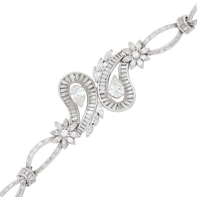 Lot 239 - Platinum and Diamond Bracelet