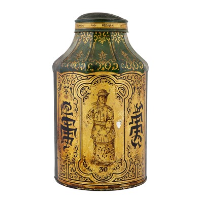 Lot 120 - Painted and Gilt-Decorated Tole Tea Cannister
