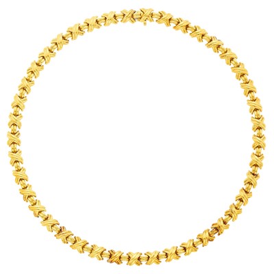 Lot 1194 - Tiffany & Co. Gold 'X' Necklace