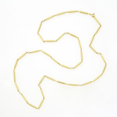Lot 1119 - Gold and Diamond Link Necklace