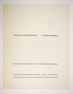 Lot 277 - Jim Dine's illustrations for Padgett's translation of The Poet Assassinated