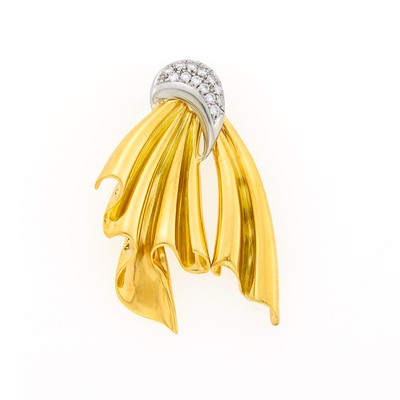Lot 2088 - Two-Color Gold and Diamond Pendant