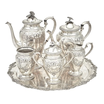 Lot 117 - Fisher Sterling Silver "Violet" Pattern Tea and Coffee Service