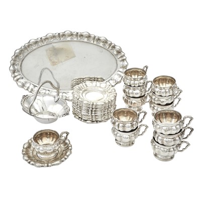 Lot 154 - Set of Twelve Hungarian Silver Demitasse Cups and Twelve Saucers