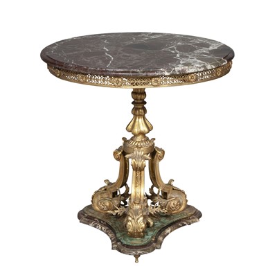 Lot 371 - Napoleon III Style Gilt-Bronze and Marble Center Table