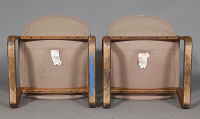 Lot 585 - Pair of Kimball Upholstered Oak Model 530 Armchairs