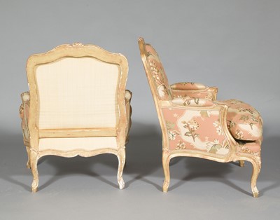 Lot 377 - Pair of Louis XV Style Giltwood Bergéres