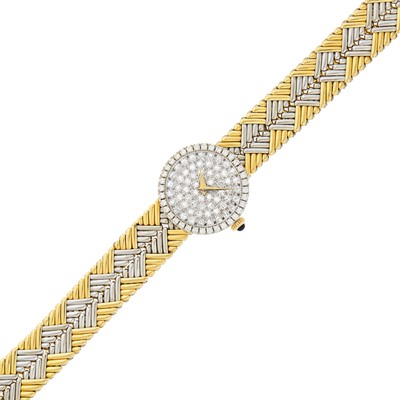 Lot 78 - Baume & Mercier Two-Color Gold and Diamond Wristwatch