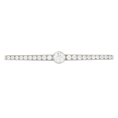 Lot 144 - Platinum and Diamond Bar Brooch