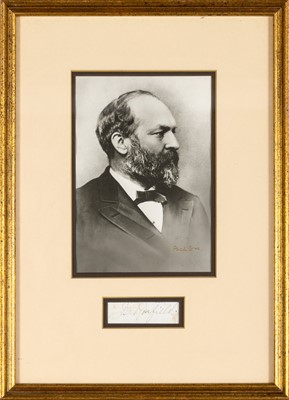 Lot 284 - A clipped signature of James Garfield