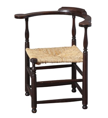 Lot 293 - Queen Anne Style Rush Seat Corner Chair