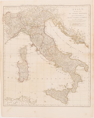 Lot 8 - An English postal map of Italy