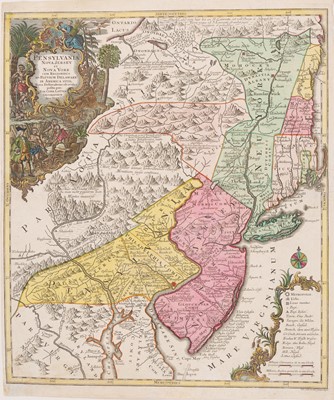Lot 44 - An attractive map from the period of the French & Indian War