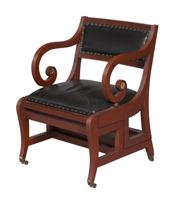 Lot 155 - Regency Style Stained Wood Metamorphic Library Chair