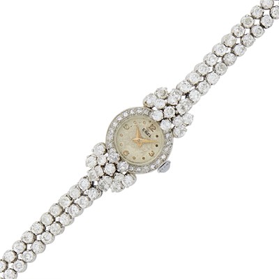 Lot 72 - Platinum and Diamond Wristwatch