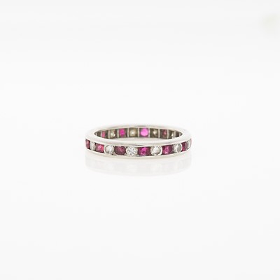 Lot 2190 - Tiffany & Co. Platinum, Ruby and Diamond Band Ring