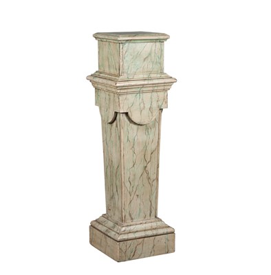 Lot 400 - Faux Painted Wood Marble Pedestal
