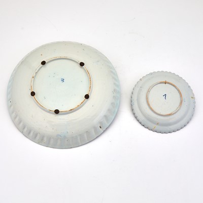 Lot 314 - Dutch Delft Blue and White Floral and Bird Decorated Deep Dish