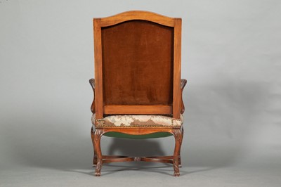 Lot 298 - Louis XIV/XVI Regence Style Needlepoint Upholstered Beechwood Fauteuil