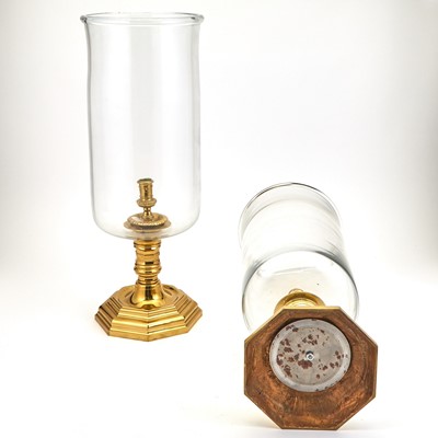 Lot 294 - Pair of Brass and Glass Photophores