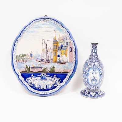 Lot 393 - Dutch Delft Polychrome Plaque