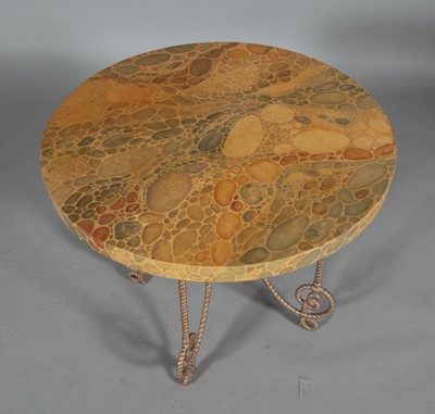 Lot 383 - Parish Hadley Faux Stone and Gilt-Metal Occasional Table