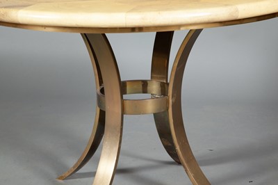 Lot 332 - Parish Hadley Lacquered Vellum and Brass Dining Table