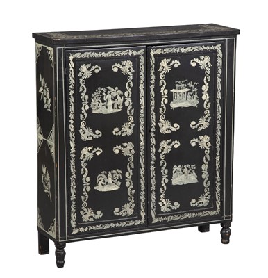 Lot 390 - Chinoiserie Decorated Ebonized Side Cabinet