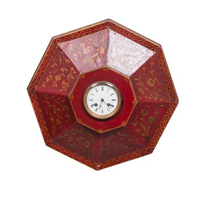 Lot 352 - Painted Wood Wall Clock