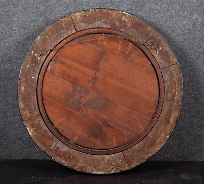 Lot 357 - Regency Style Parcel-Gilt Ebonized Convex Mirror