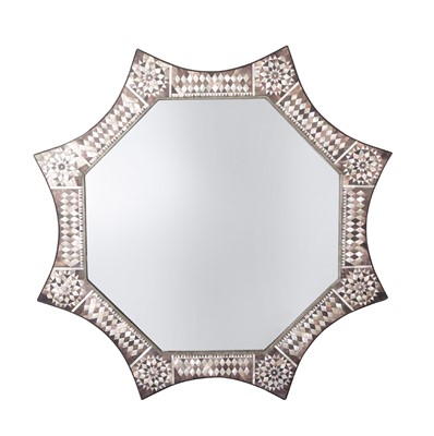 Lot 373 - Mother of Pearl Inlaid Star-Form Mirror