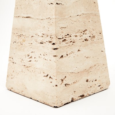 Lot 358 - Travertine Obelisk; Together with a Smaller Obelisk