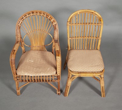 Lot 367 - Set of Six Rattan Chairs