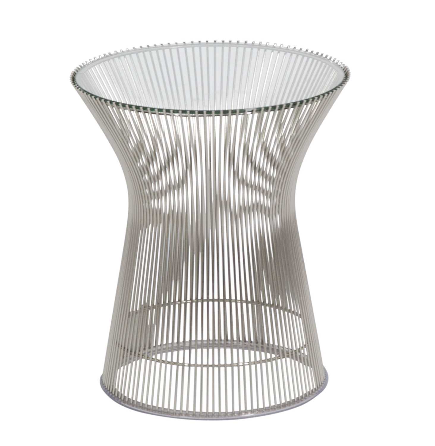 Lot 581 - Warren Platner Chromed Metal and Glass Side Table