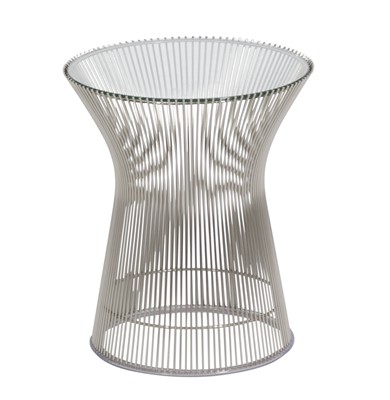 Lot 581 - Warren Platner Chromed Metal and Glass Side Table