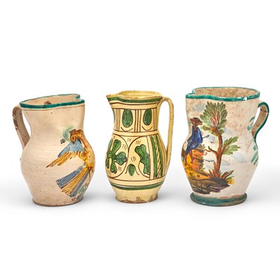 Lot 248 - Three Italian Maiolica Pitchers