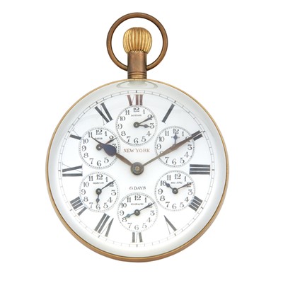 Lot 282 - Elgin National Watch Co. Brass Mounted Glass Eight-Day Table Clock